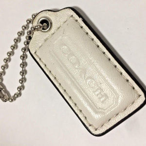 Coach Handbag KeyTag Chain Ivory Cream Key FOB